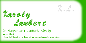 karoly lambert business card